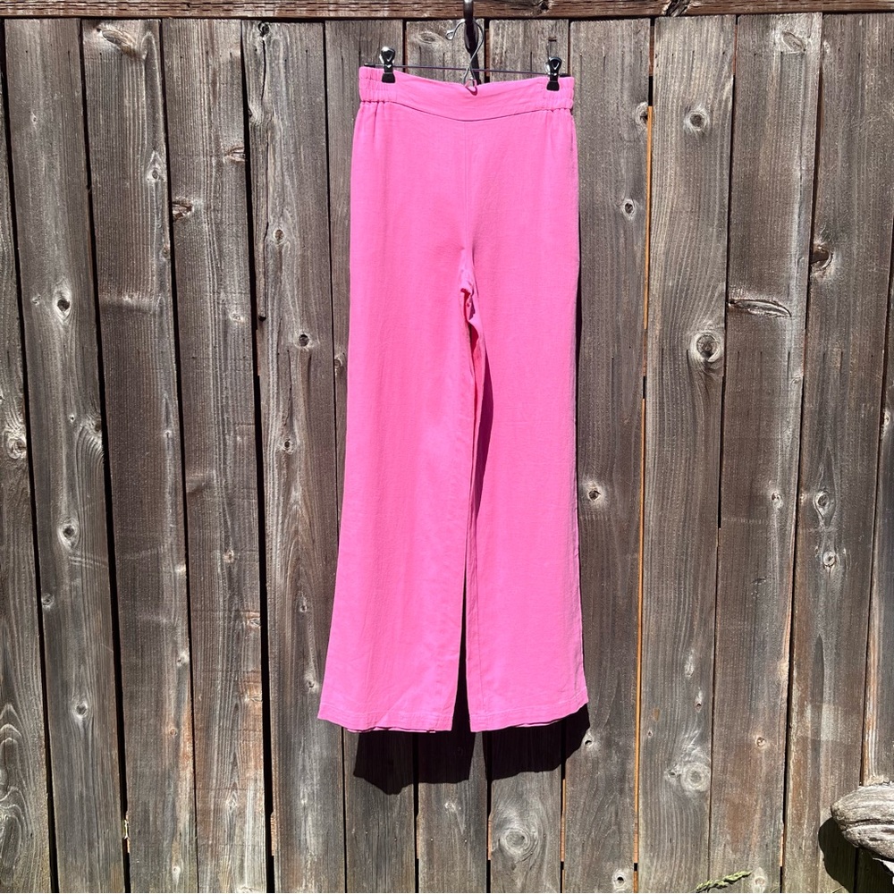 Jules & Leopold hot pink wide leg linen blend pants size small
